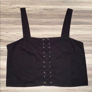 Forever 21 Lace-Up front crop top
